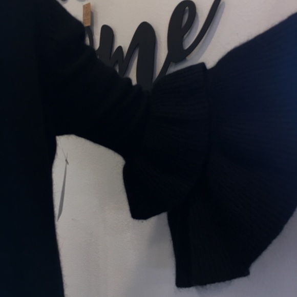 NWT black open cardigan sweater with ruffle sleeve - Picture 5 of 8